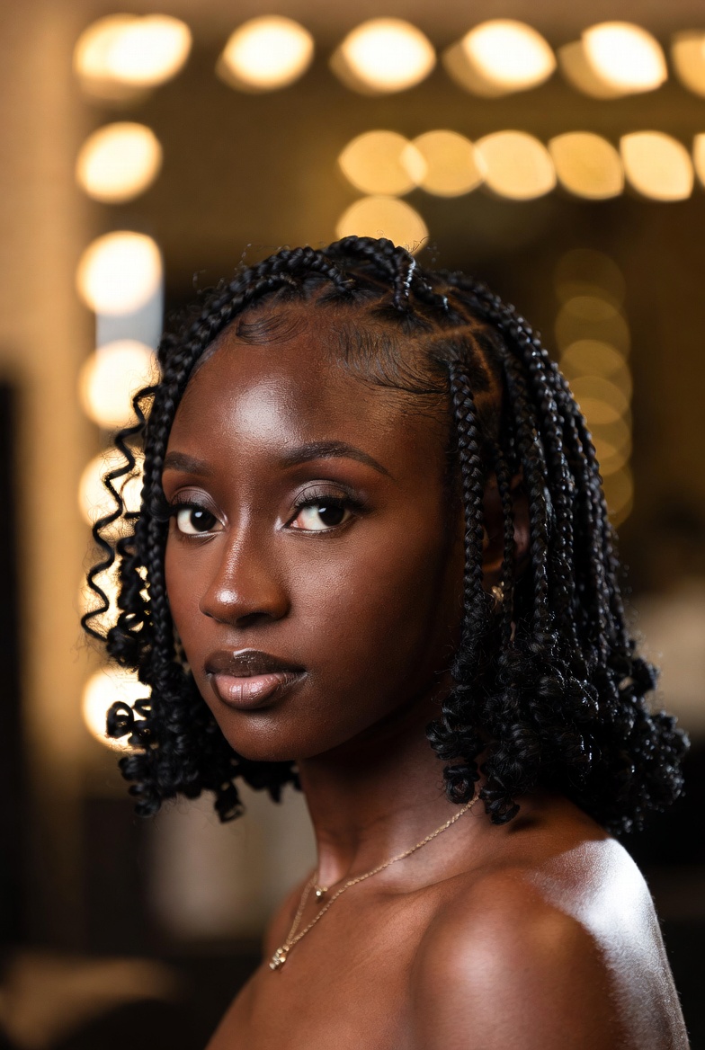 Gentle small knotless braids